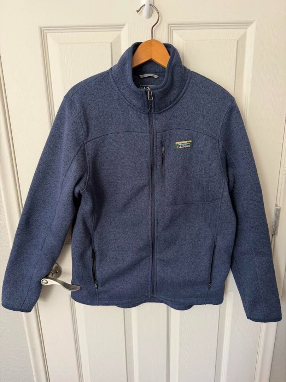 L.L. Bean Men's Sweater Fleece Jacket Bright Navy Medium Regular